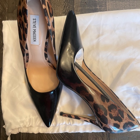 Women’s Steve Madden high heels, leopard/black, size 8 - Picture 4 of 5